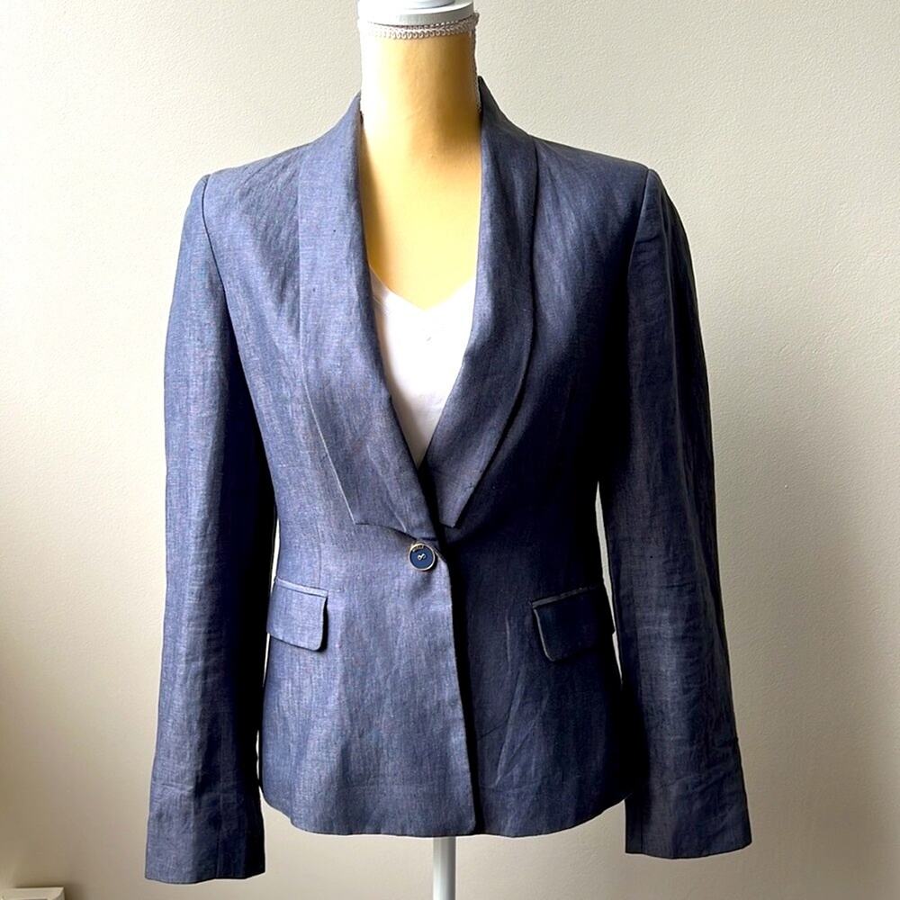 Miele Blazer 100% Linen, Slate Blue Lined, Size 6